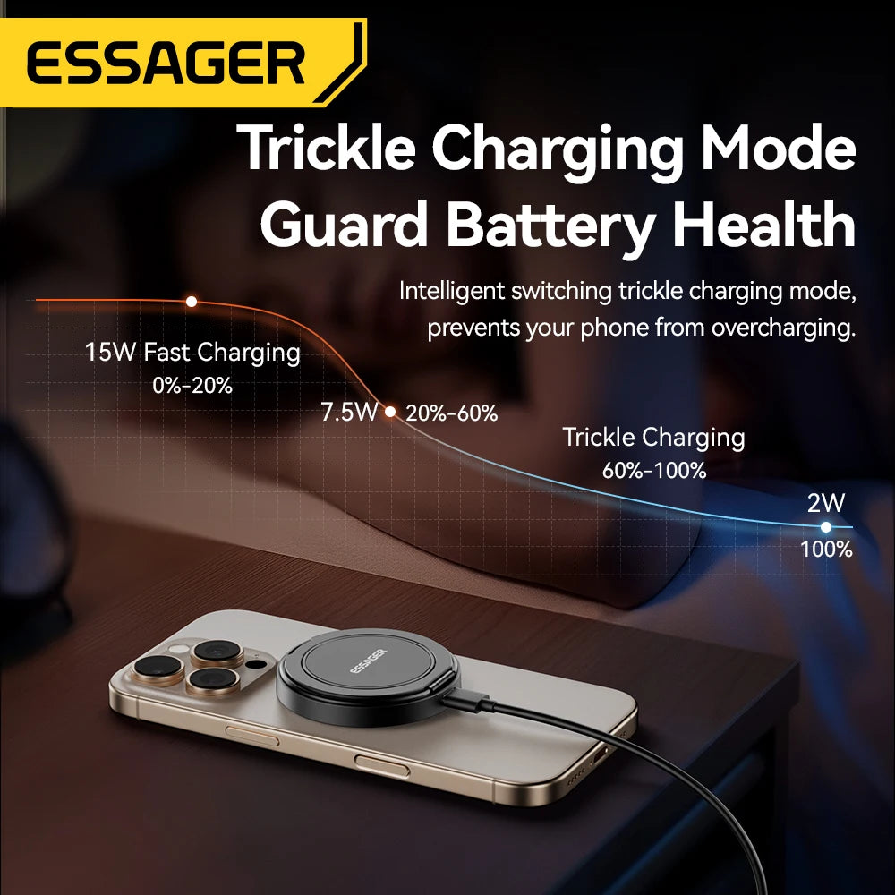 Essager 15W Magnetic Charging Station – Wireless Stand for iPhone 15, 14 & AirPods