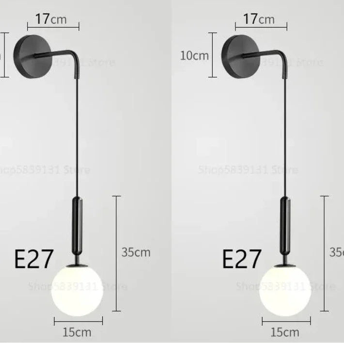 Minimalist LED Wall Light – Elegant Glass Bedside Lamp