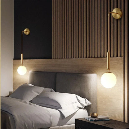 Minimalist LED Wall Light – Elegant Glass Bedside Lamp