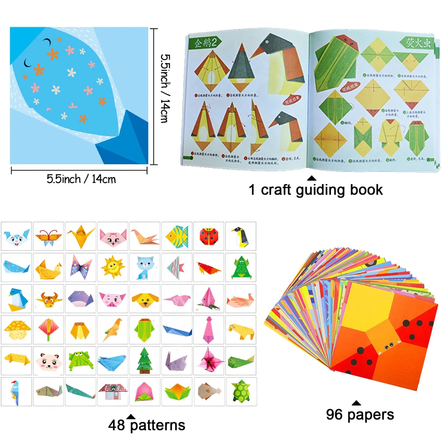 Little Makers Origami Paper Art Set with Guide Book