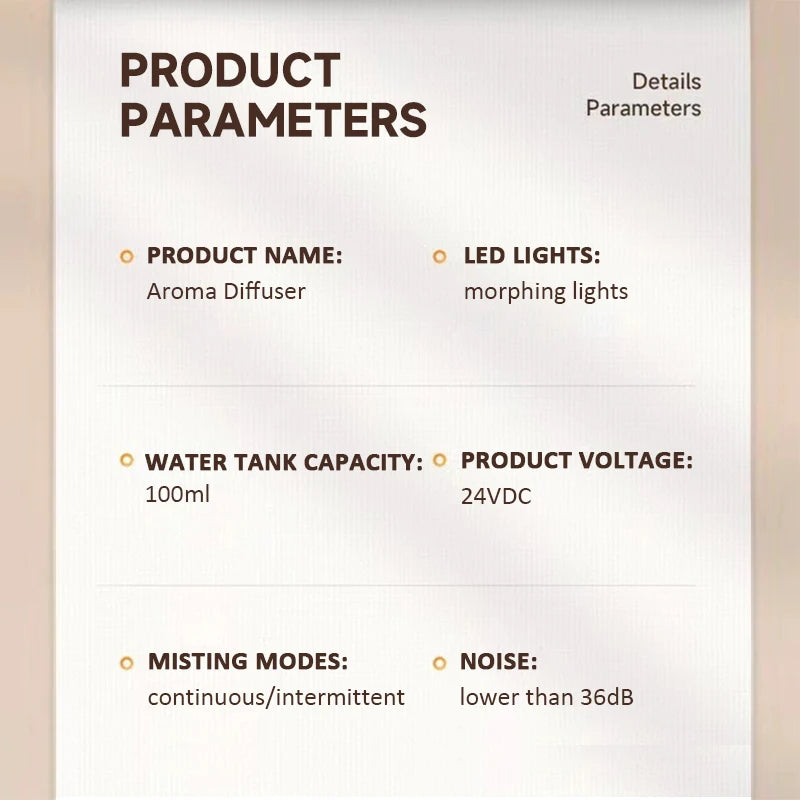 100ml Ultrasonic Essential Oil Diffuser – LED Aroma Humidifier with Timer