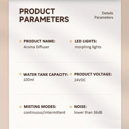 100ml Ultrasonic Essential Oil Diffuser – LED Aroma Humidifier with Timer