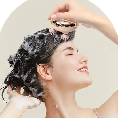 Waterproof Handheld Scalp Massager – Rechargeable Relaxing Head Massage Tool