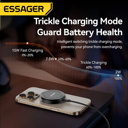 Essager 15W Magnetic Charging Station – Wireless Stand for iPhone 15, 14 & AirPods