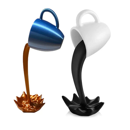 Floating Coffee Mug Resin Sculpture Home Decor