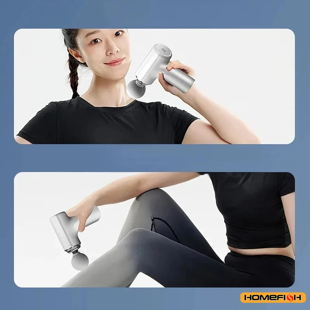 HOMEFISH Portable Percussion Massage Gun – LED Muscle Massager for Recovery & Relaxation