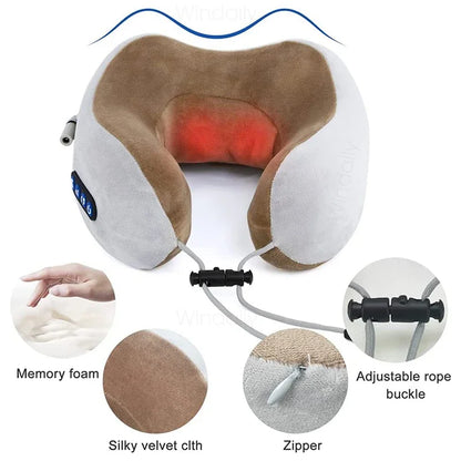 3D Shiatsu Electric Neck Pillow – Heated Massage for Shoulder & Fatigue Relief