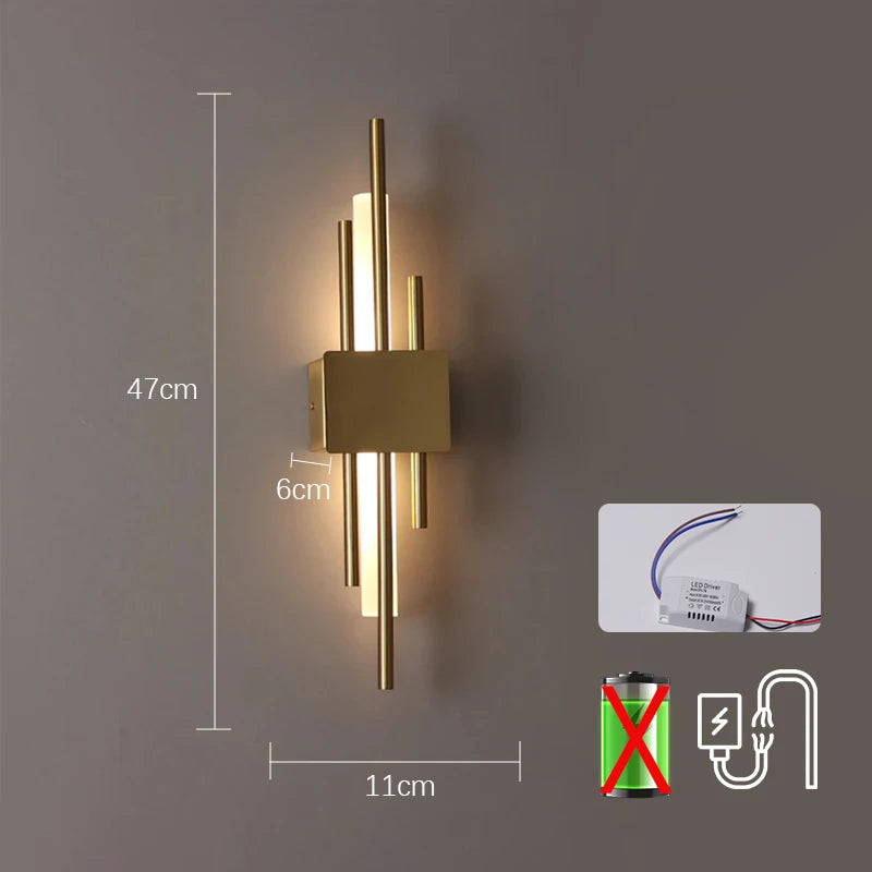 Nordic LED Wall Lamp with USB Plug for Bedroom Decor