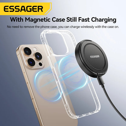 Essager 15W Magnetic Charging Station – Wireless Stand for iPhone 15, 14 & AirPods
