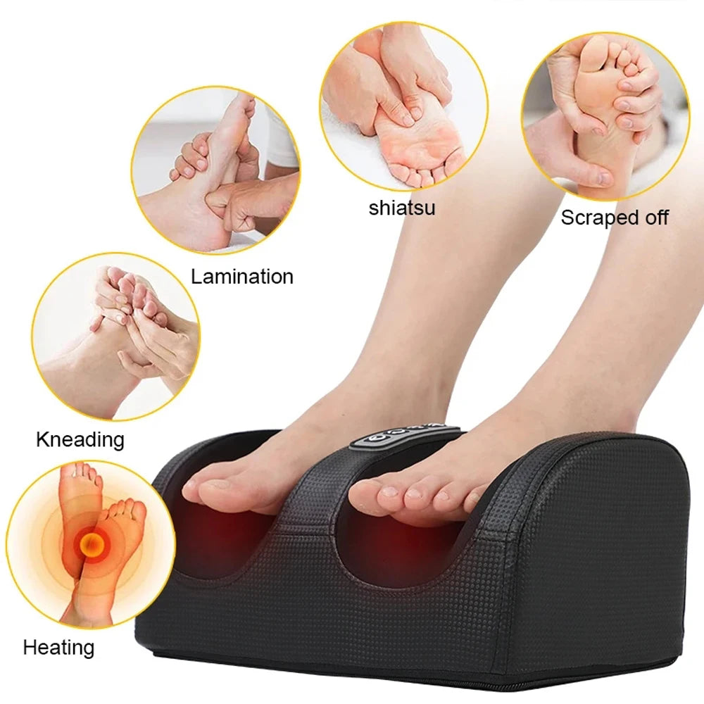 Heated Foot & Calf Massager – Deep Tissue Shiatsu Roller for Relaxation