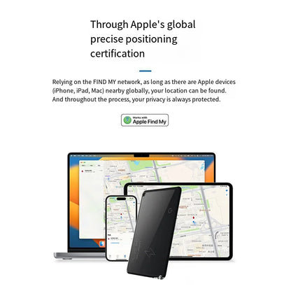 Wireless Charging Smart Tracker Card – GPS Location Tag for iPhone & Apple Devices