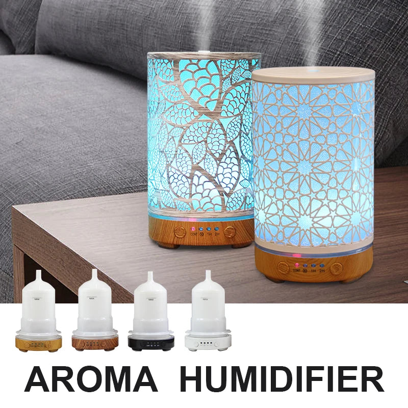 100ml Ultrasonic Essential Oil Diffuser – LED Aroma Humidifier with Timer
