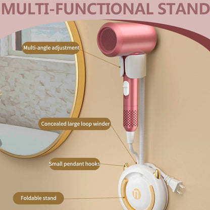 Hands-Free Adjustable Hair Dryer Holder Wall Mount