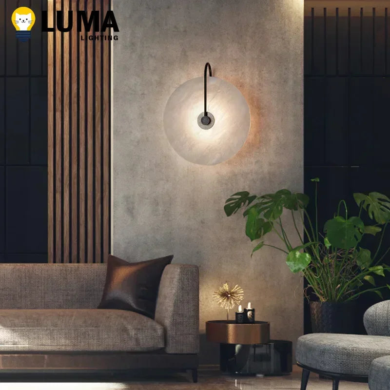 MarbleGlow LED Wall Light – Modern Nordic Style