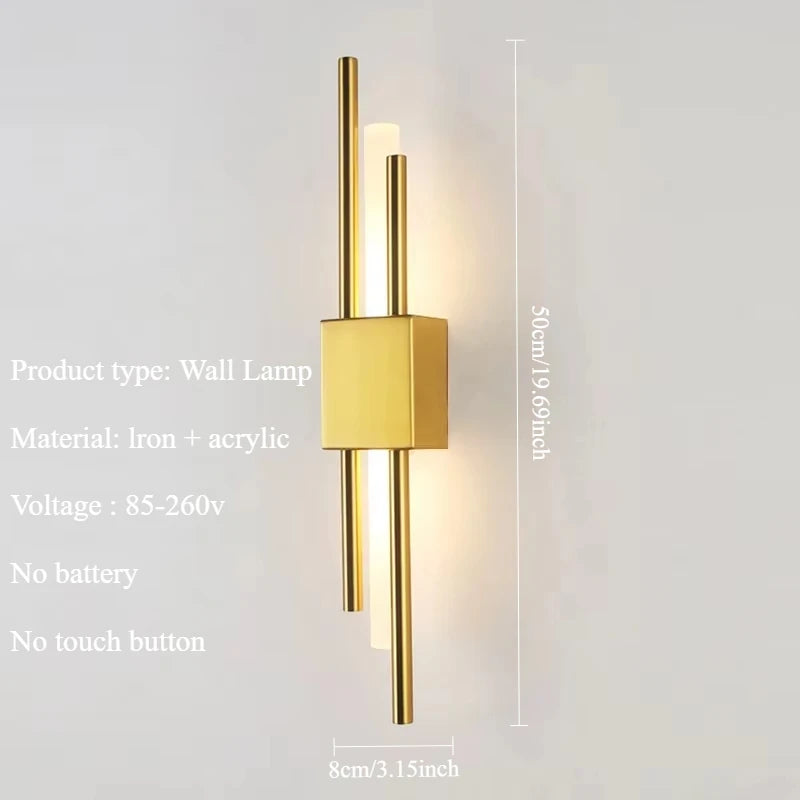 Nordic LED Wall Lamp with USB Plug for Bedroom Decor