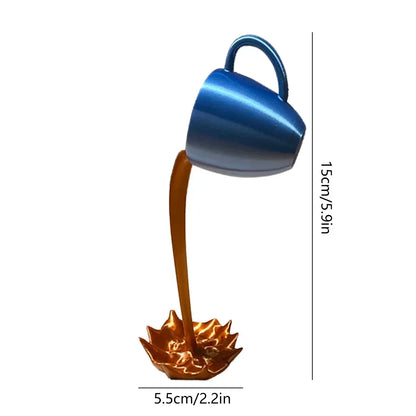 Floating Coffee Mug Resin Sculpture Home Decor