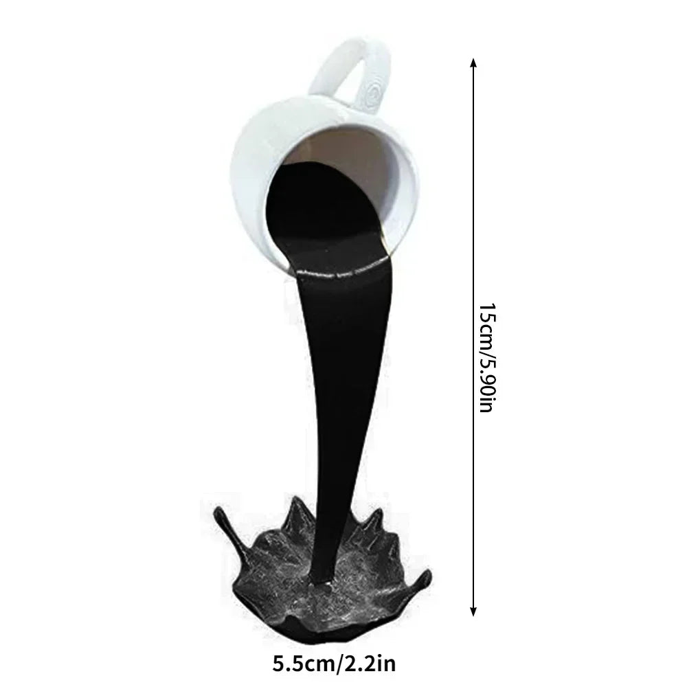 Floating Coffee Mug Resin Sculpture Home Decor
