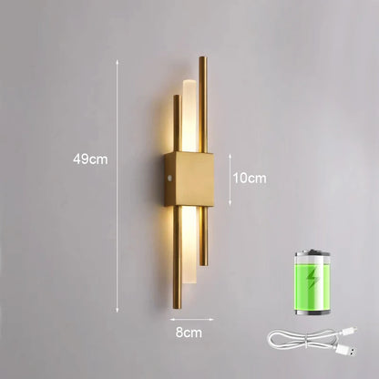 Nordic LED Wall Lamp with USB Plug for Bedroom Decor