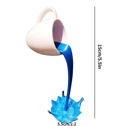Floating Coffee Mug Resin Sculpture Home Decor