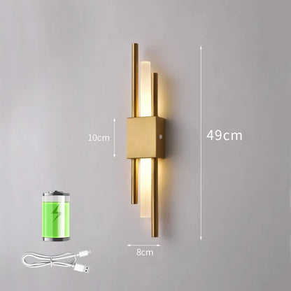 Nordic LED Wall Lamp with USB Plug for Bedroom Decor