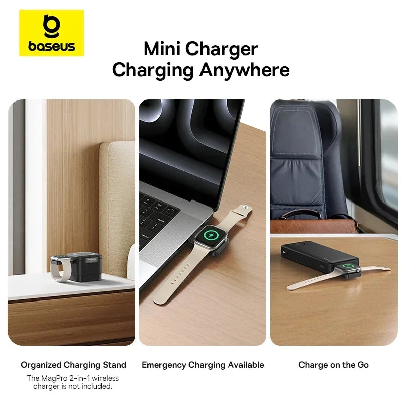 Baseus MagPro 2.5W Magnetic Charger – Wireless Charging Stand for Apple Watch Series & Ultra
