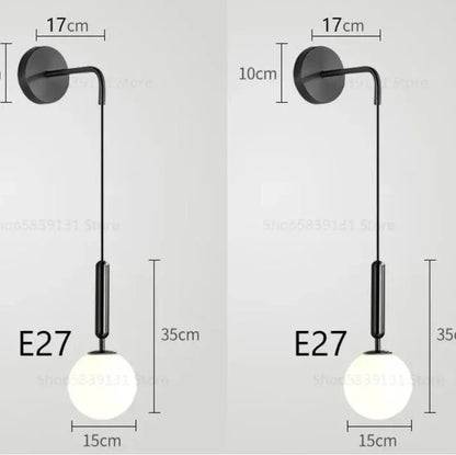 Minimalist LED Wall Light – Elegant Glass Bedside Lamp