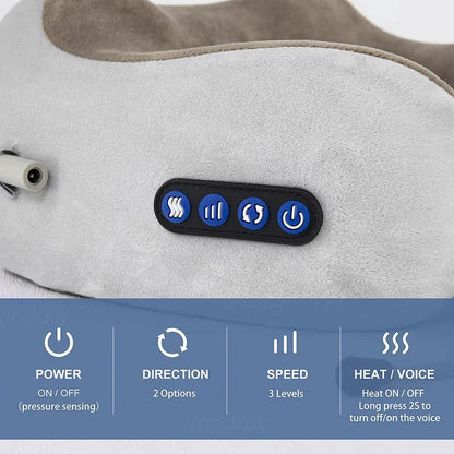 3D Shiatsu Electric Neck Pillow – Heated Massage for Shoulder & Fatigue Relief