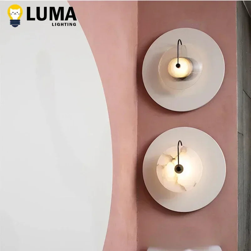 MarbleGlow LED Wall Light – Modern Nordic Style